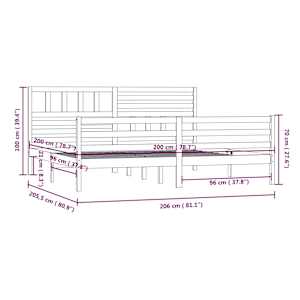 Rám postele bílý masivní dřevo 200 x 200 cm - obrázek 9