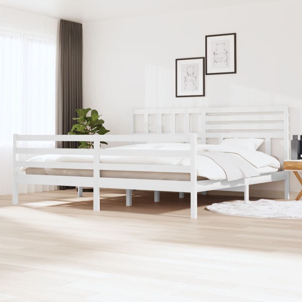 vidaXL Cadre de lit Blanc Bois massif 200x200 cm