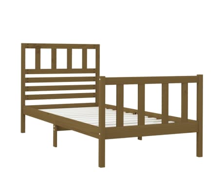 vidaXL Sengeramme honningbrun 75x190 cm Small Single heltre