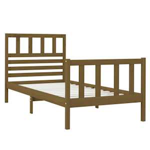 vidaXL Sengeramme honningbrun 75x190 cm Small Single heltre