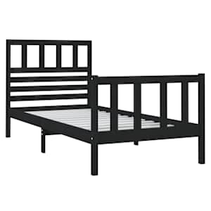 Rám postele černý 75 x 190 cm Small Single masivní dřevo - obrázek 3