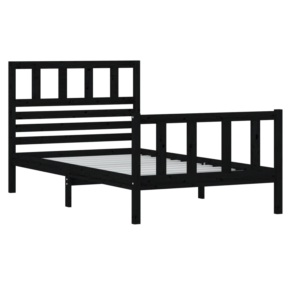 

vidaXL Bedframe massief hout zwart 90x190 cm 3FT single