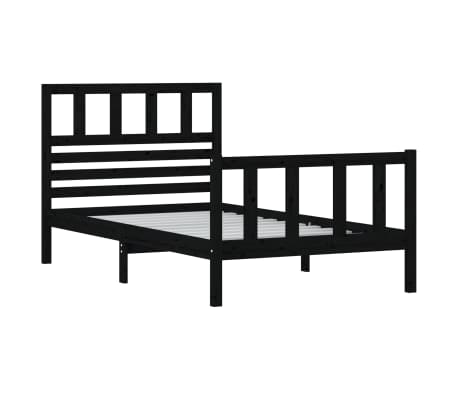 vidaXL Sengeramme svart 90x190 cm Single heltre