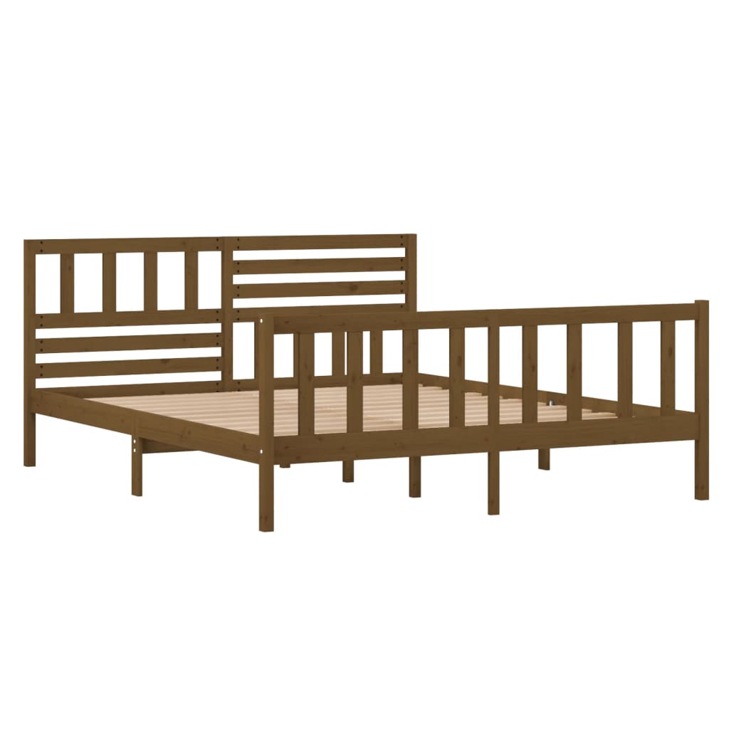 

vidaXL Bedframe massief hout honingbruin 135x190 cm 4FT6 Double