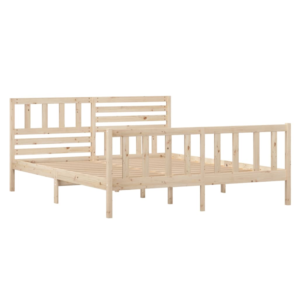 vidaXL Bedframe massief hout 140x190 cm afbeelding