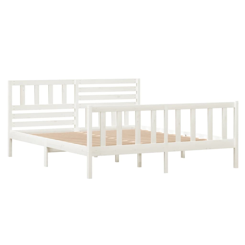 

vidaXL Bedframe massief hout wit 140x190 cm