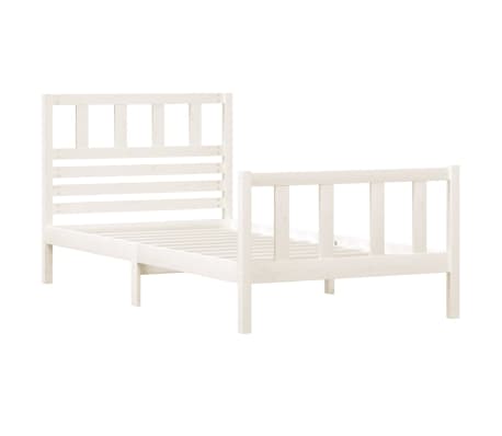 vidaXL Bed Frame without Mattress White Solid Wood 90x200 cm (810068+814125)