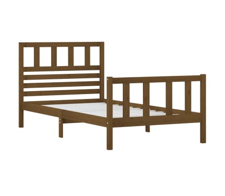 vidaXL Sengeramme honningbrun heltre 90x200 cm