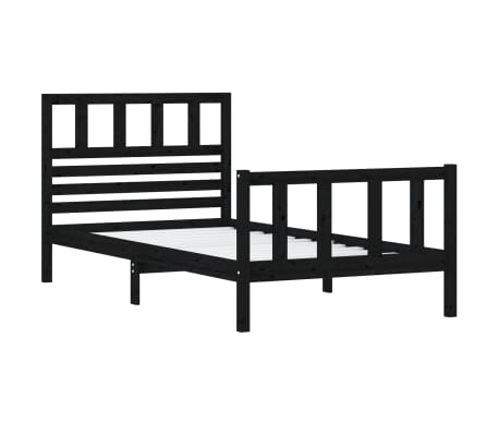 vidaXL Sengeramme svart heltre 90x200 cm