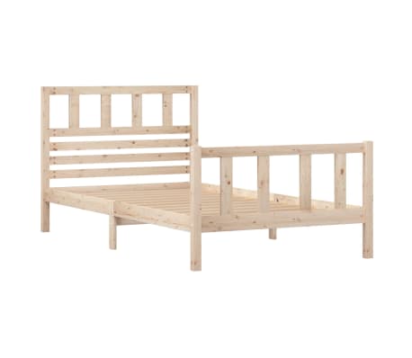 vidaXL Bed Frame without Mattress Solid Wood 100x200 cm (810072+814129)