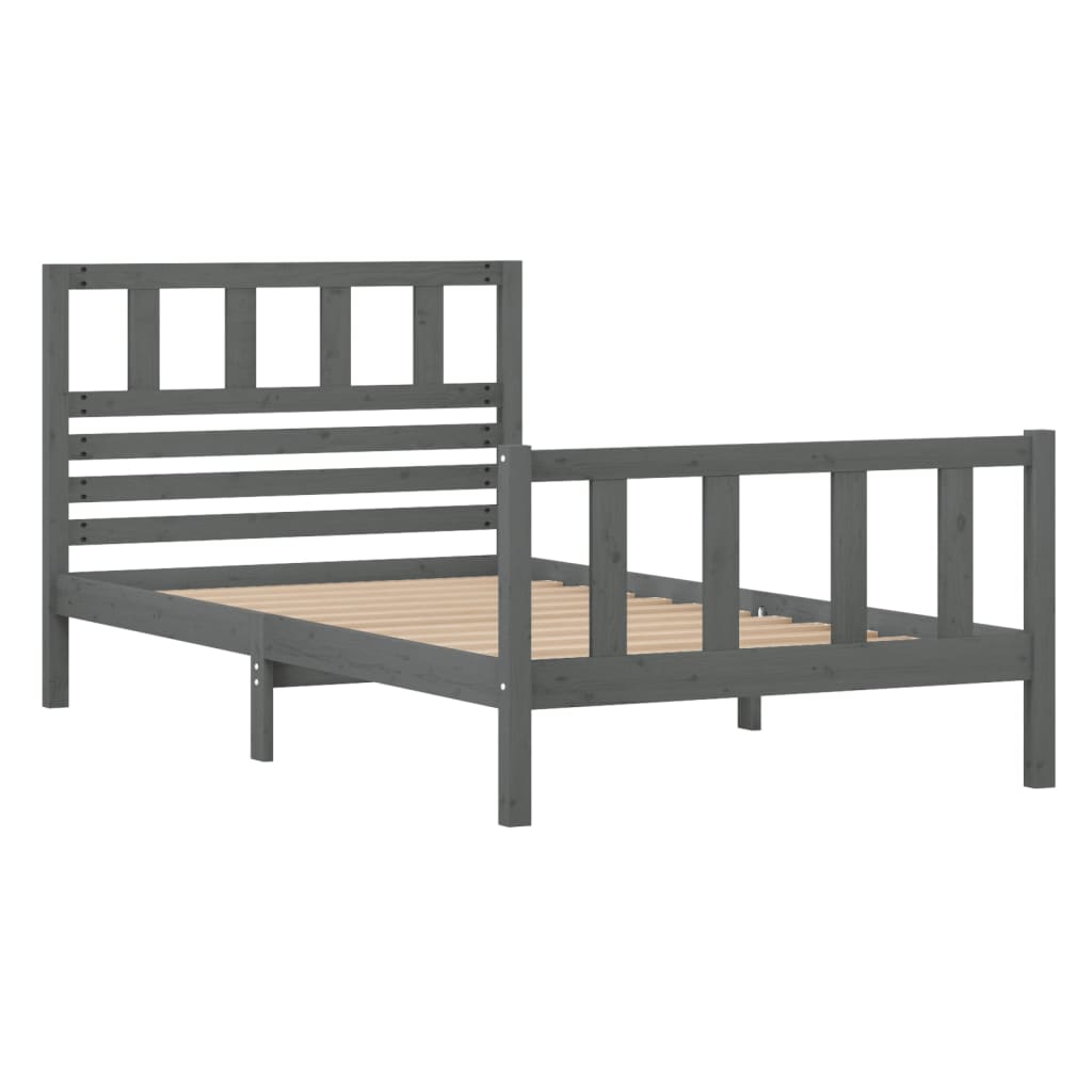 vidaXL Cadru de pat, gri, 100x200 cm, lemn masiv