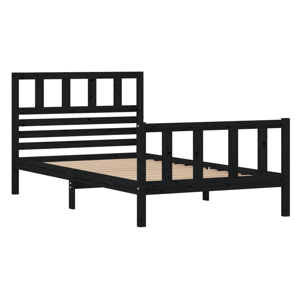 

vidaXL Bedframe massief hout zwart 100x200 cm