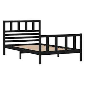vidaXL Estrutura de cama 100x200 cm madeira maci&ccedil;a preto