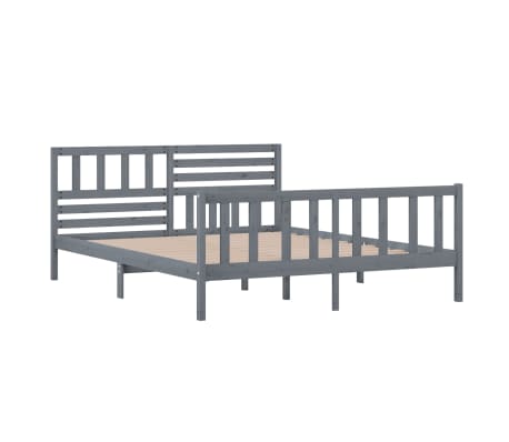 vidaXL Estructura de cama de madera maciza gris 120x200 cm