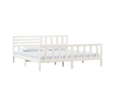 vidaXL Cadre de lit sans matelas blanc bois massif 200x200 cm