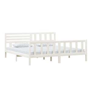 vidaXL Cadre de lit sans matelas blanc bois massif 200x200 cm