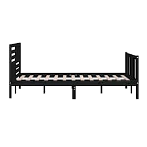 Rám postele černý masivní dřevo 200 x 200 cm - obrázek 6