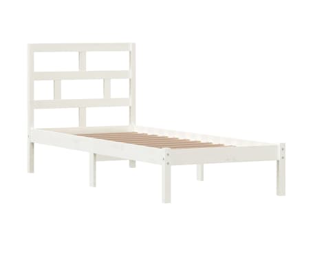 vidaXL Bed Frame without Mattress White Small Single Solid Wood