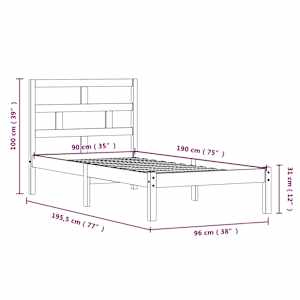 Rám postele 90 x 190 cm Single masivní dřevo - obrázek 8