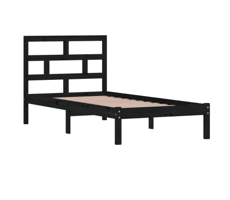 vidaXL Sengeramme svart 90x190 cm Single heltre