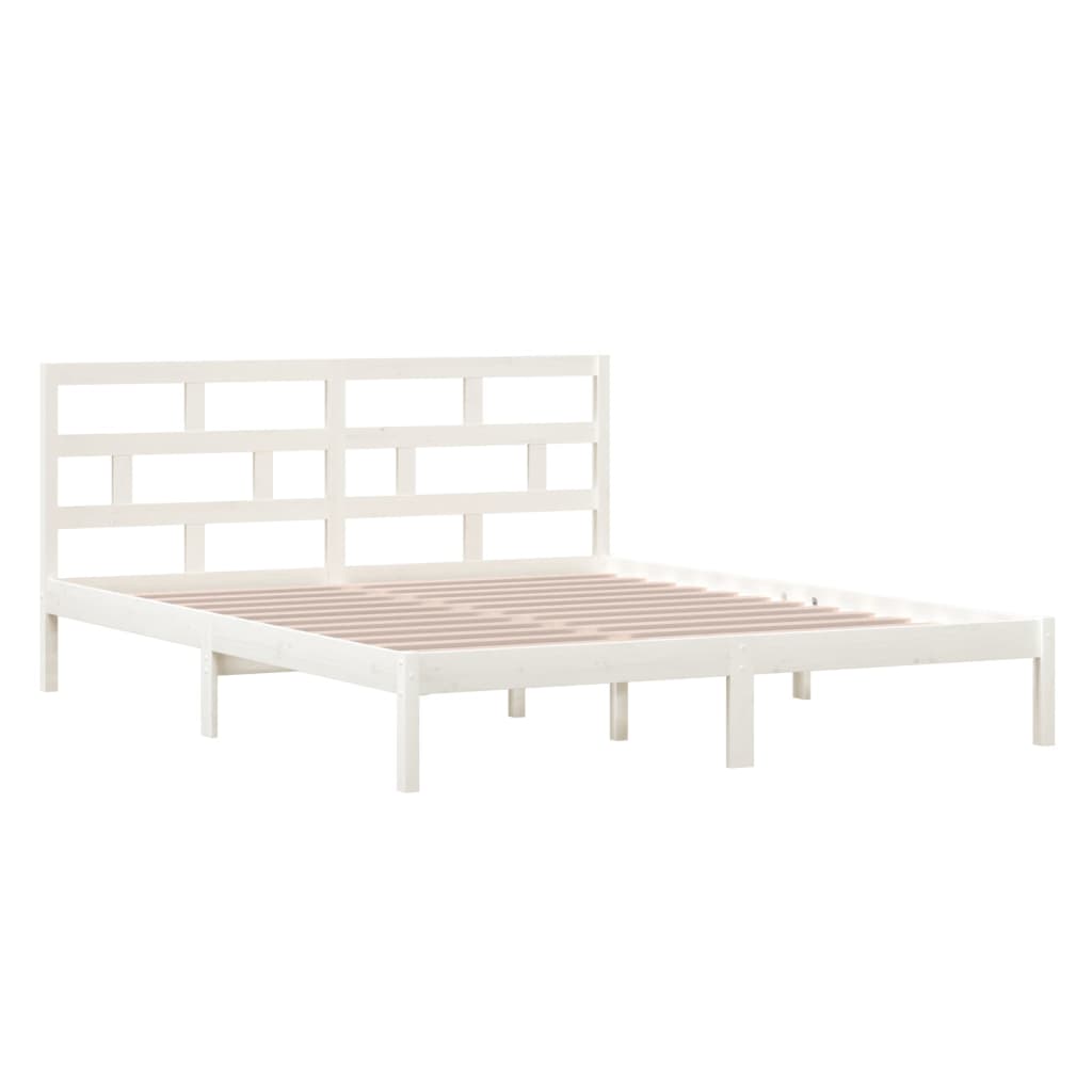 

vidaXL Bedframe massief hout wit 120x190 cm 4FT Small Double