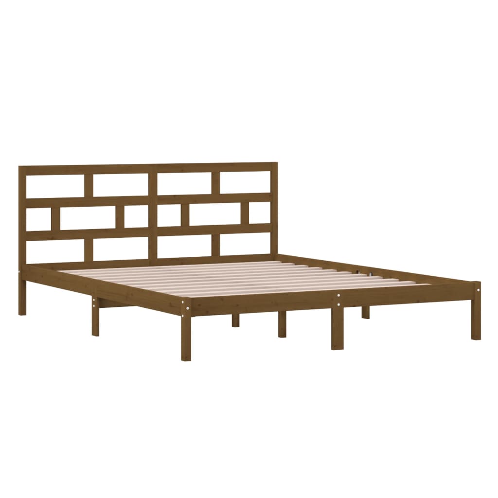 vidaXL Bedframe massief hout honingbruin 120x190 cm 4FT Small Double