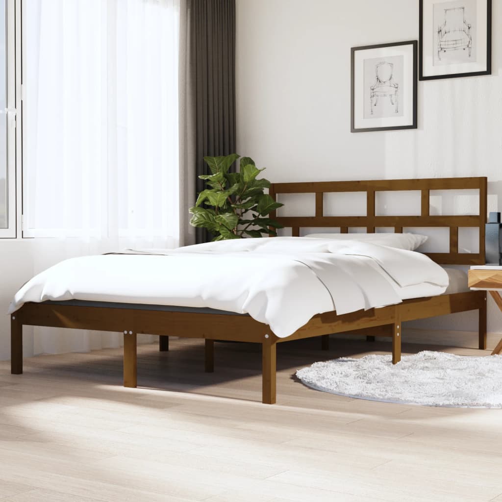 4ft Small Double Bed Frame Solid Pine Wood Slatted Slats 120x190cm size 