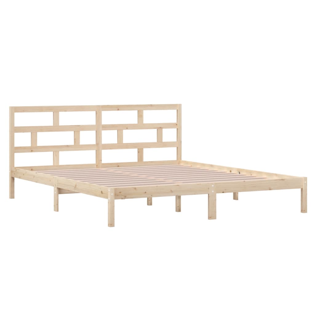 vidaXL Bedframe massief hout 135x190 cm afbeelding