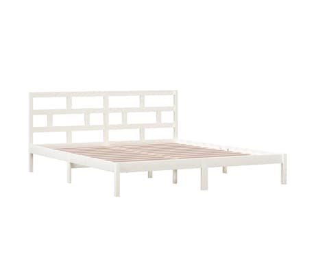 vidaXL Sengeramme hvit 135x190 cm Double heltre