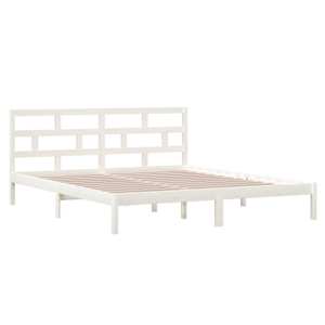 vidaXL Sengeramme hvit 135x190 cm Double heltre