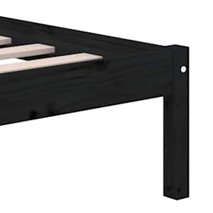 Rám postele černý 135 x 190 cm Double masivní dřevo - obrázek 6