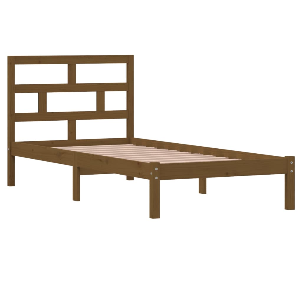 vidaXL Bedframe massief grenenhout honingbruin 90x200 cm