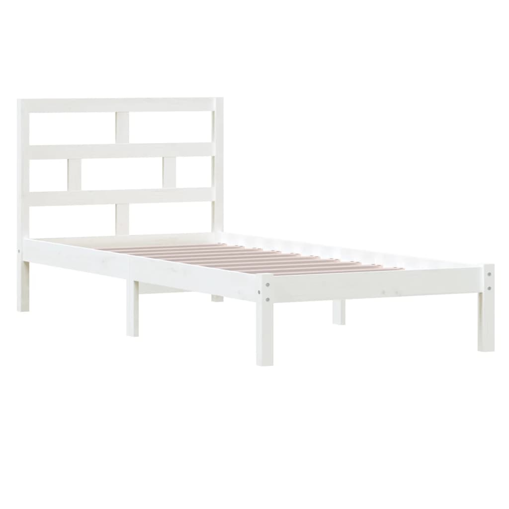 vidaXL Bedframe massief grenenhout wit 100x200 cm