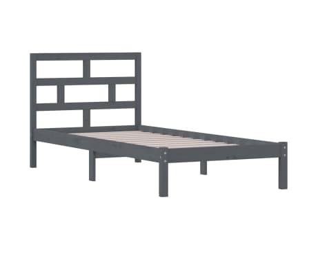 vidaXL Sengeramme grå heltre furu 100x200 cm