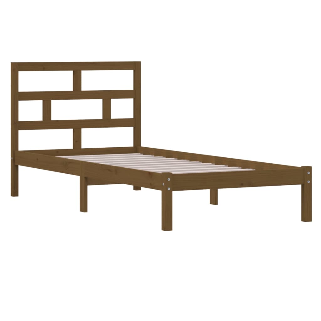 vidaXL Bedframe massief grenenhout honingbruin 100x200 cm afbeelding