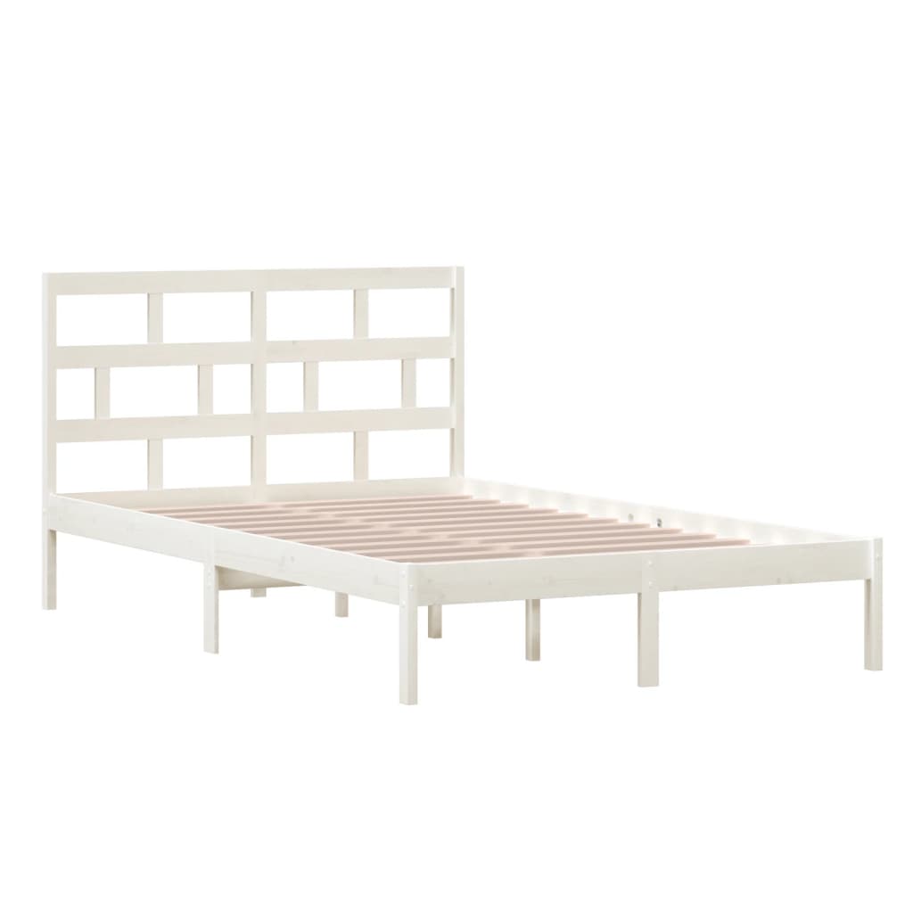 vidaXL Bedframe massief grenenhout wit 120x200 cm afbeelding