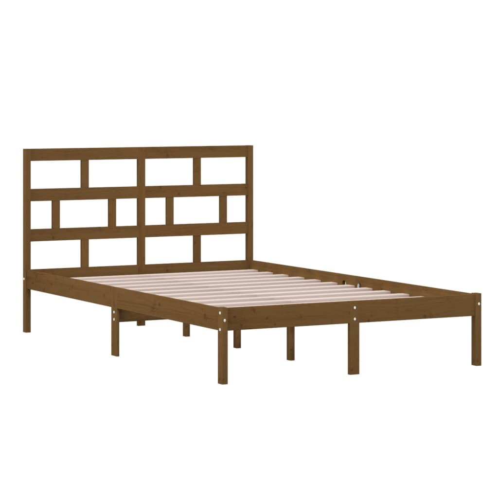 vidaXL Bedframe massief grenenhout honingbruin 120x200 cm