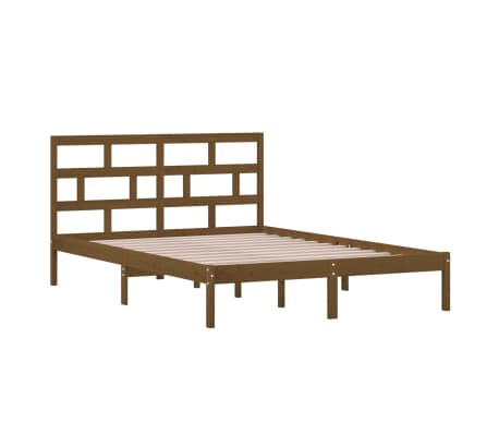 vidaXL Bed Frame Honey Brown Solid Wood Pine 140x200 cm