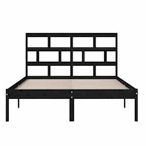 Rám postele černý 150 x 200 cm King Size masivní dřevo - obrázek 4