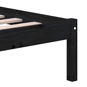 Rám postele černý 150 x 200 cm King Size masivní dřevo - obrázek 6