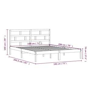 Rám postele bílý 180 x 200 cm Super King masivní dřevo - obrázek 10