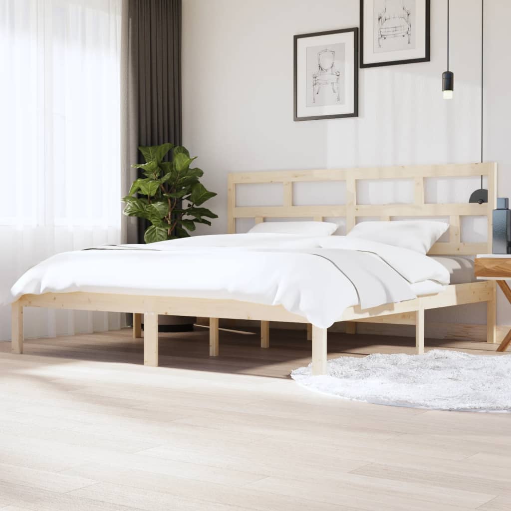 vidaXL Rama ��ka, lite drewno sosnowe, 200x200 cm