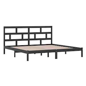 Rám postele černý masivní borovice 200 x 200 cm - obrázek 4