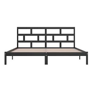 Rám postele černý masivní borovice 200 x 200 cm - obrázek 5
