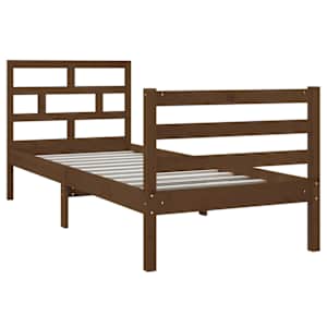vidaXL Sengeramme honningbrun 75x190 cm Small Single heltre