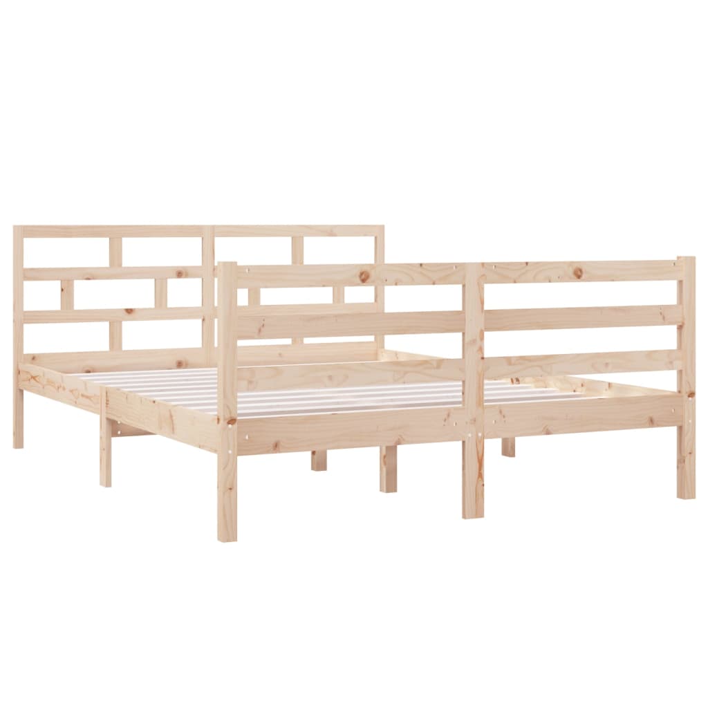 vidaXL Bedframe massief grenenhout 140x190 cm afbeelding