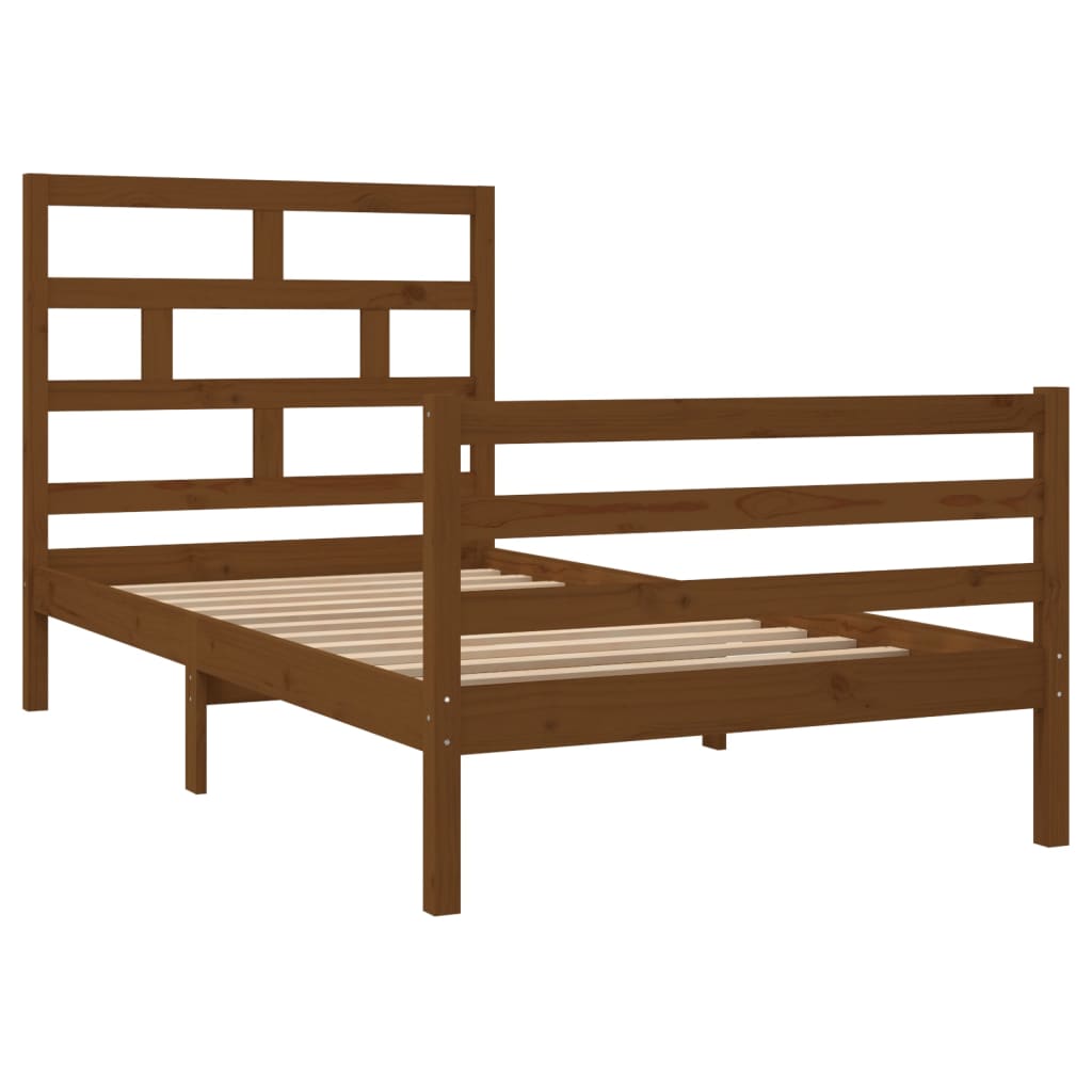 vidaXL Bedframe massief hout honingbruin 100x200 cm