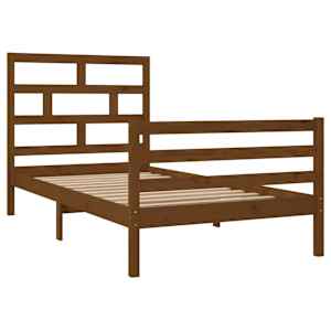 vidaXL Sengeramme honningbrun heltre furu 100x200 cm