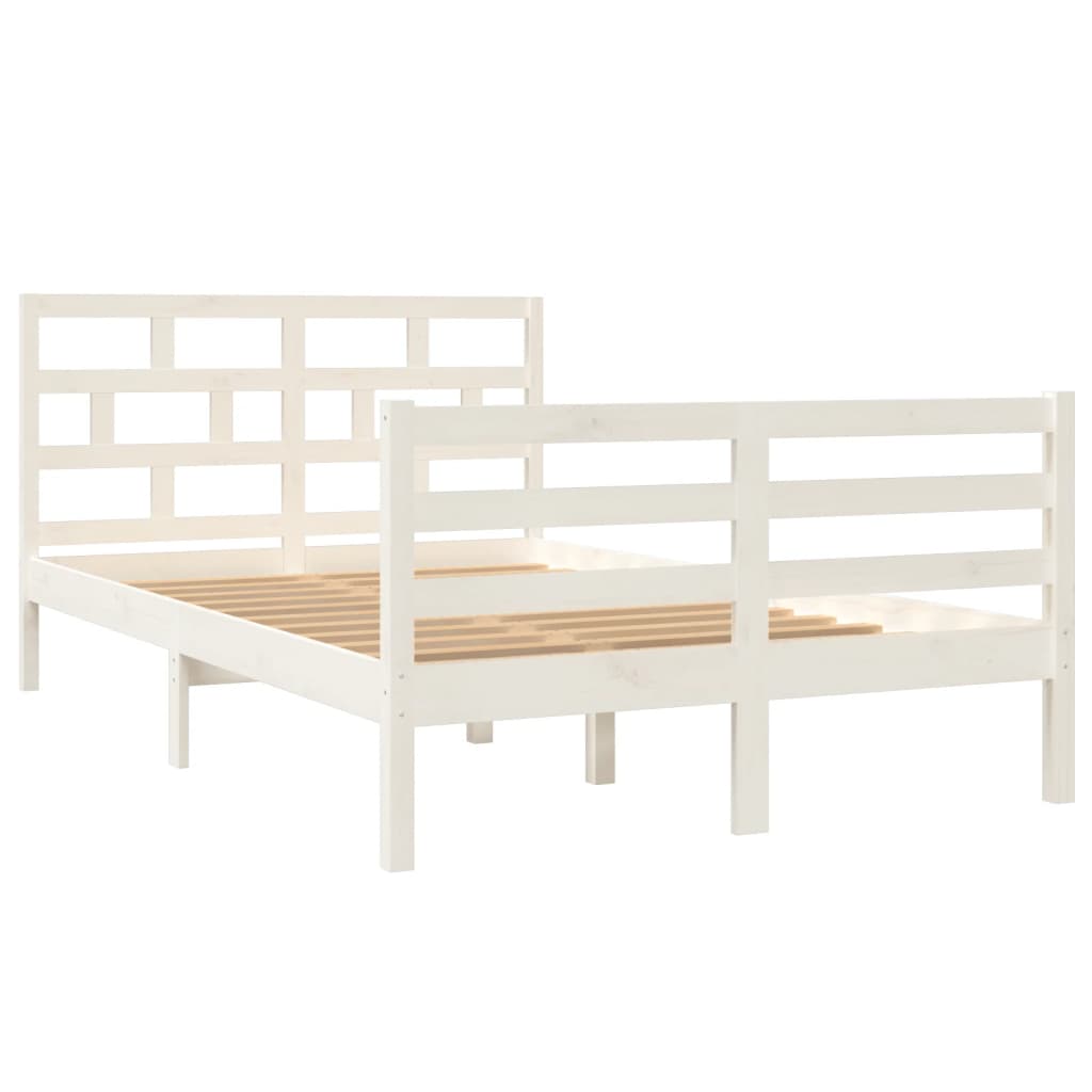 vidaXL Bedframe massief hout wit 120x200 cm