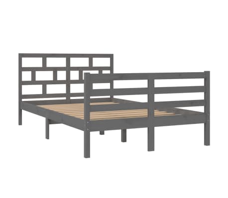 vidaXL Sengeramme grå heltre furu 120x200 cm